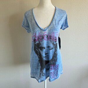 NEW Scott Free Collection T-Shirt LOVE CHILD Blue Lightweight Stretch Size L